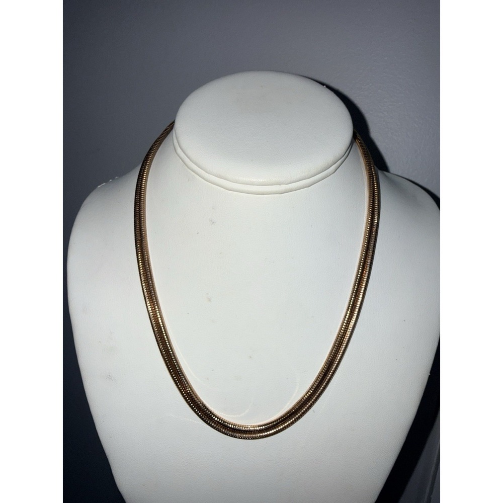 ITALY BRONZE‎ MILOR ROSE GOLD ROPE NECKLACE WRAP AROUND SNAKE
